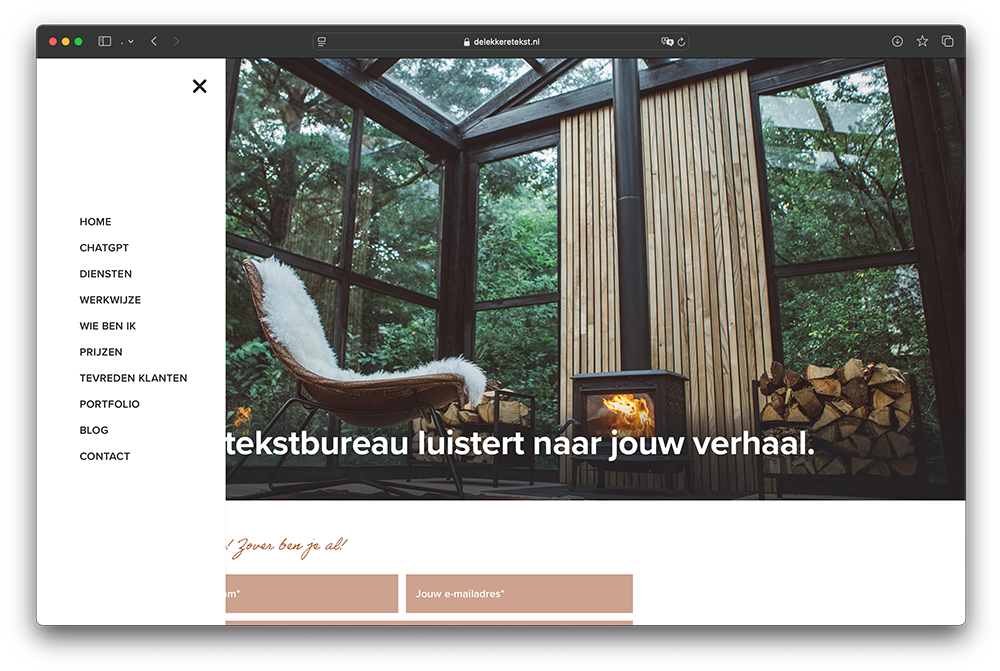 website gebouwd door specter webdesign voor de lekkere tekst