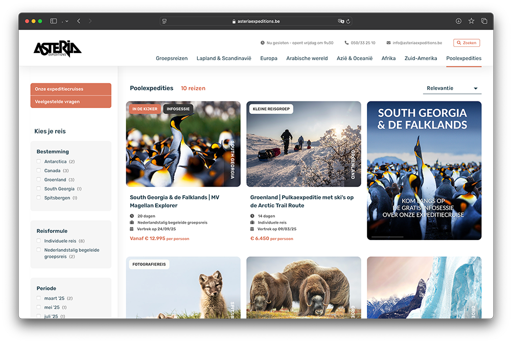 webdevelopment door specter voor asteria expeditions